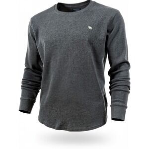 Abercrombie‎ Fitch y2k Mens Gray Waffle Knit Long Sleeve Crew Neck thermal XXL